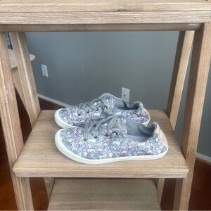 Bobs Skechers Womens Sz 8 Comfort Memory Foam Shoes Beach Bingo Dogs Sneakers